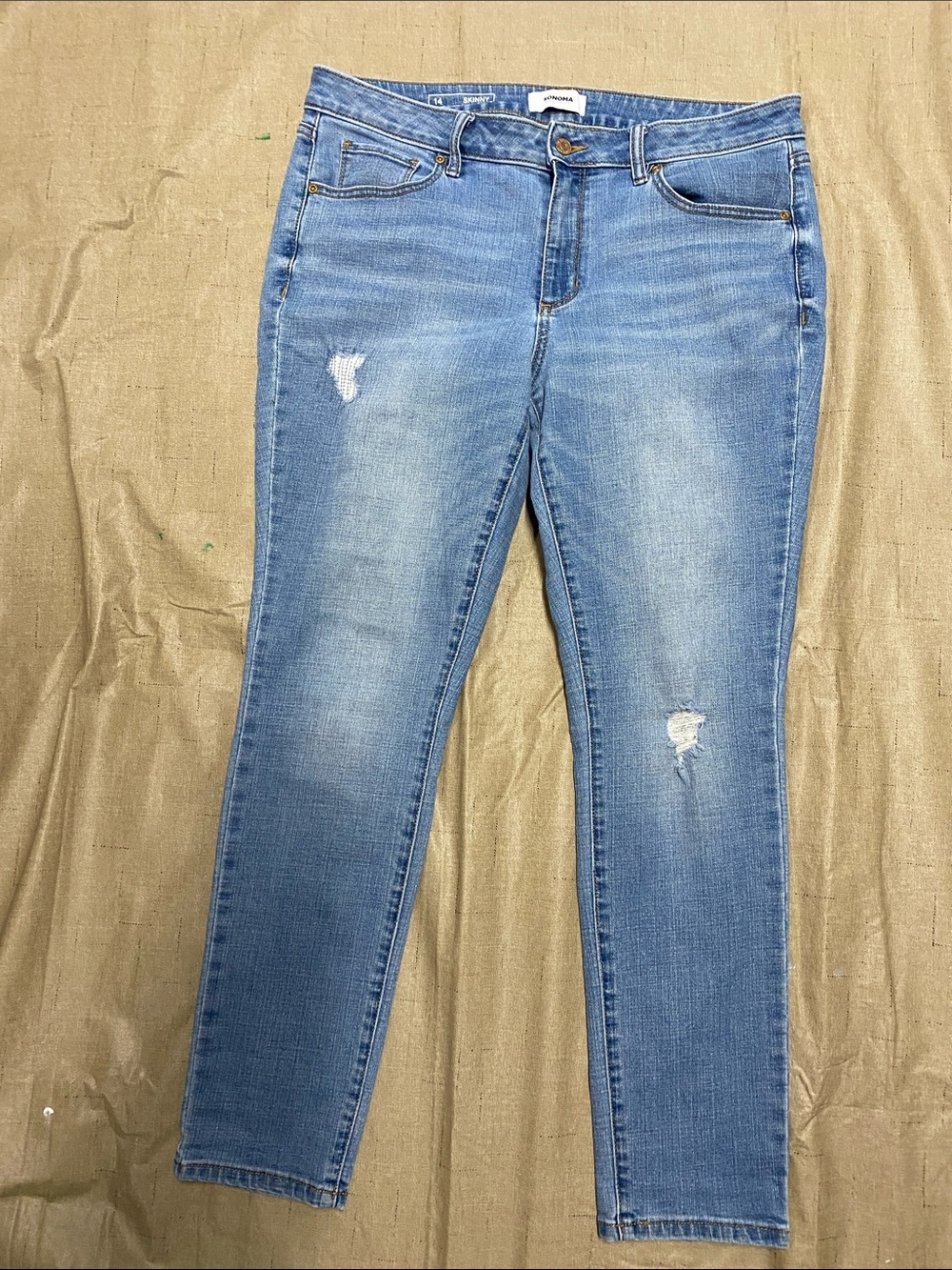 Sonoma Light Blue Skinny Jeans with Subtle Distress